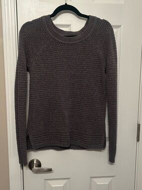 Old Navy Women's Charcoal Waffle Knit Crewneck Sweater